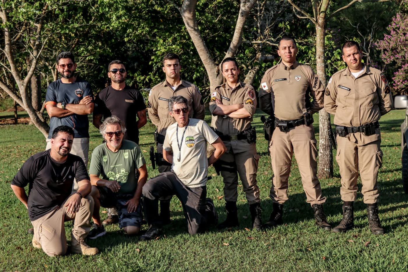 Turma do treinamento com policiais militares de Minas Gerais